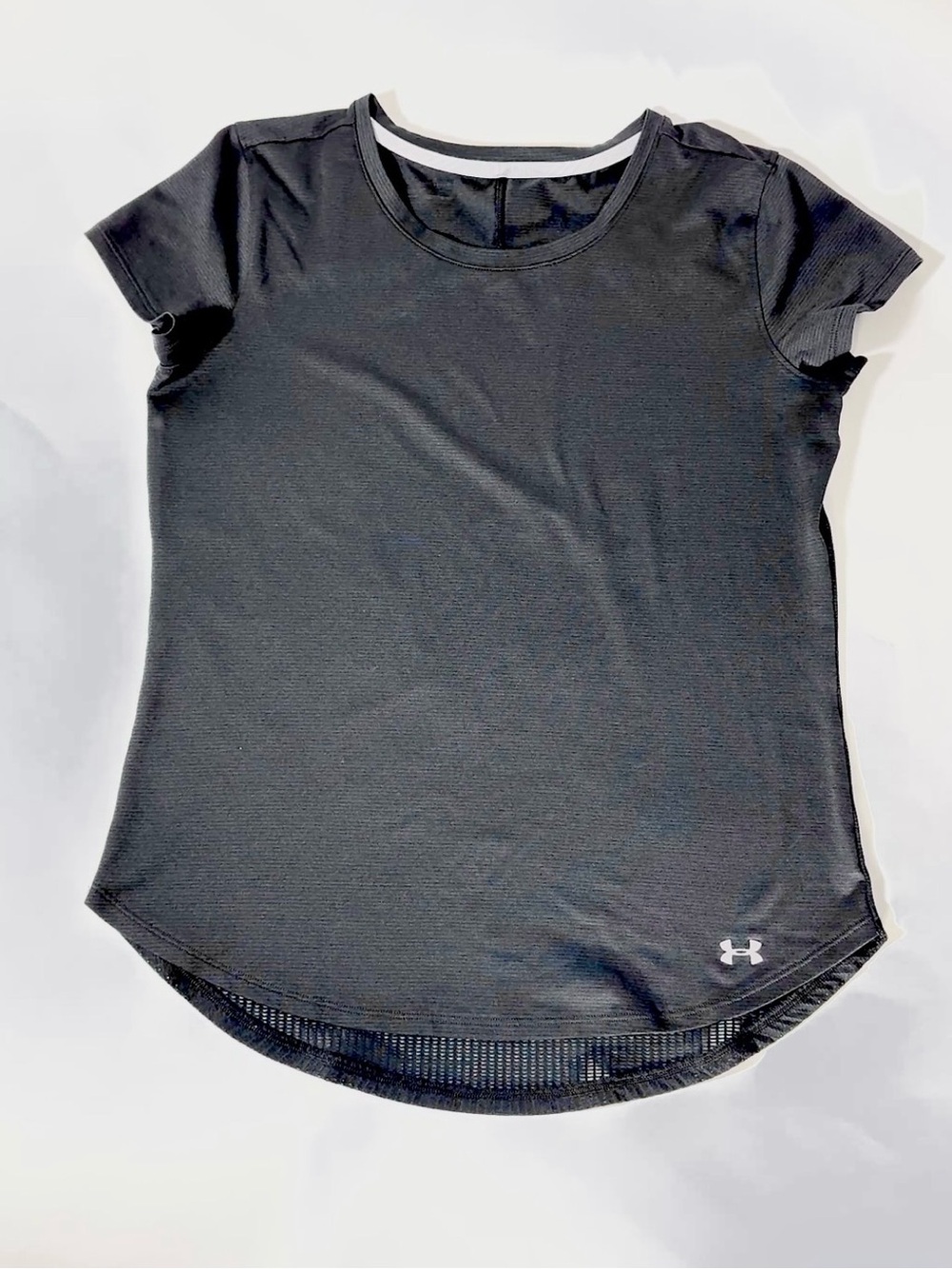 Under Armour Black Short Sleeve Performance Tee with White Neck Trim